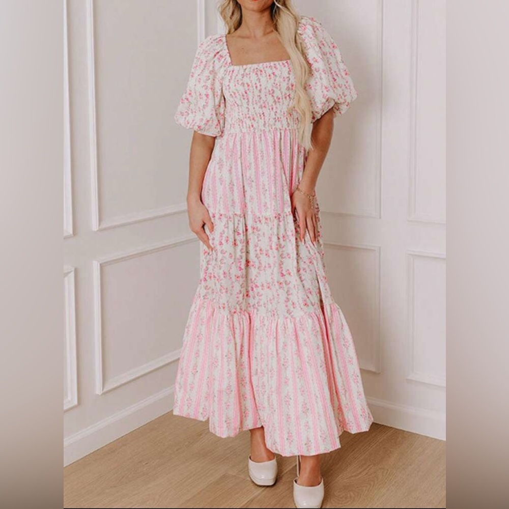 Floral Pink Maxi Dress